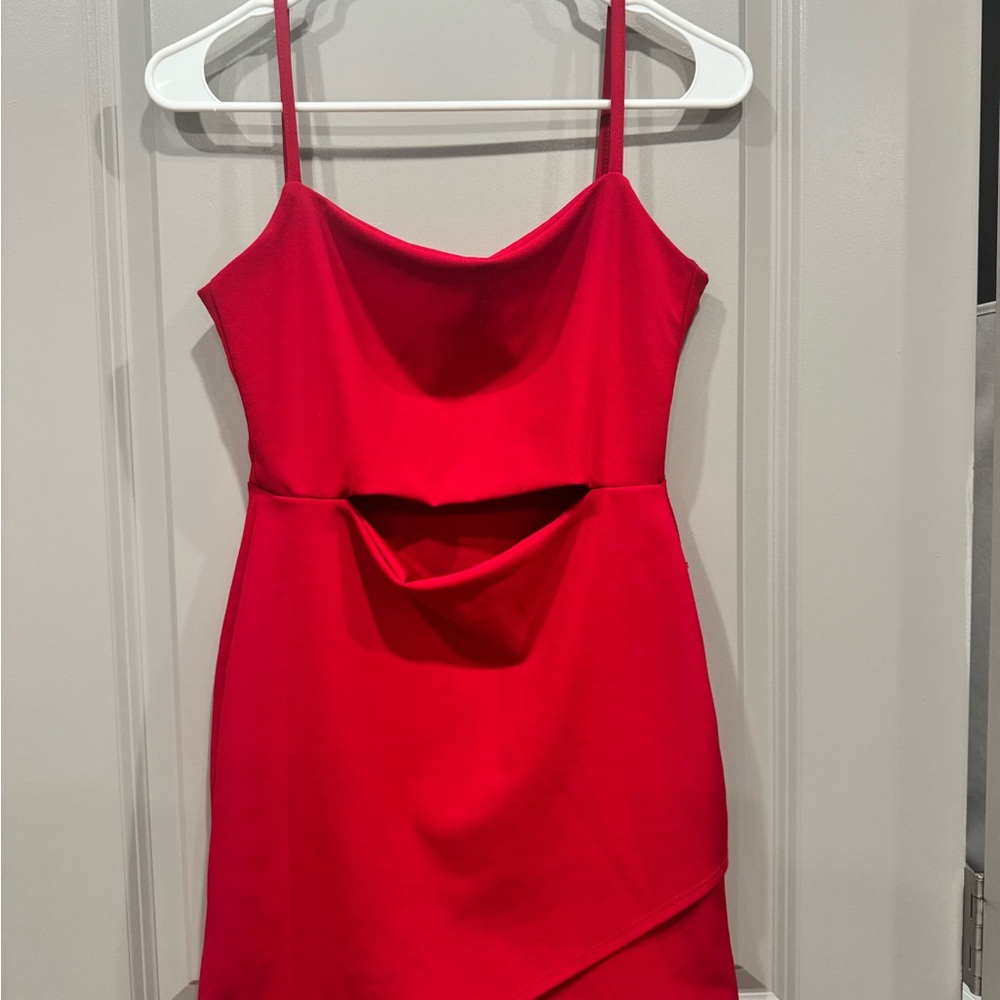 Elegant Red Dress with stomach cut out